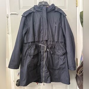 Monsoon Navy Hooded Trench Coat